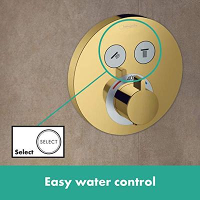 Thermostaat Afbouwdeel ShowerSelect HansGrohe Voor 2 Functies Rond Gepolijst Goud