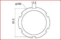 KS Tools 460.1070 3/4-sleufmoersleutel met 6 pennen met geleidebuis voor Mercedes, binnentap Ø 46 mm - thumbnail