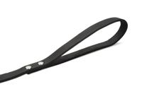 Hondenriem van leer 200cm x 16mm zwart - thumbnail