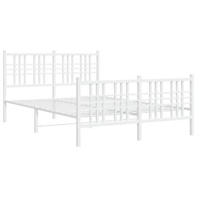 Bedframe met hoofd- en voeteneinde metaal wit 140x190 cm Bedframe met hoofd- en voeteneinde metaal wit 140x190 cm