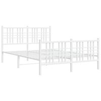 Bedframe met hoofd- en voeteneinde metaal wit 140x190 cm - thumbnail