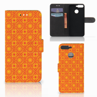 Huawei Y6 2018 Telefoon Hoesje Batik Oranje - thumbnail