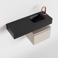 MONDIAZ ANDOR 40cm toiletmeubel linen. LEX 80cm wastafel urban rechts 1 kraangat - thumbnail