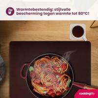 Cookinglife 6 Placemats + 6 Onderzetters - Dubbelzijdig - Vegan leer - Bruin / Zand - thumbnail