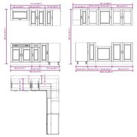 11-delige Keukenkastenset Porto bewerkt hout bruin eikenkleur - thumbnail