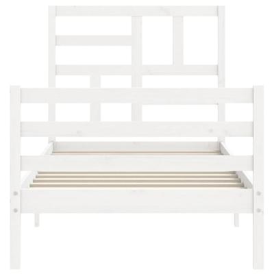 Bedframe met hoofdbord massief hout wit