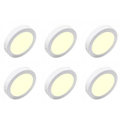 LED Downlight Set 6-Pack - Ø170mm - Warm Wit 3000K - Mat Wit Aluminium