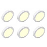 LED Downlight Set 6-Pack - Ø170mm - Warm Wit 3000K - Mat Wit Aluminium - thumbnail