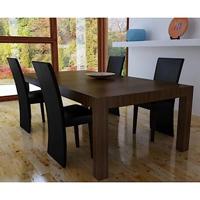 Eetkamerstoelen 4 st kunstleer zwart - thumbnail