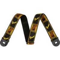 Fender Quick grip locking-end strap black yellow brown, 2" - thumbnail