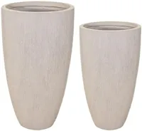 Mcollections Vaas Nora Egg Hoog - Clayfibre - Ø44 x H77 - Zand - thumbnail