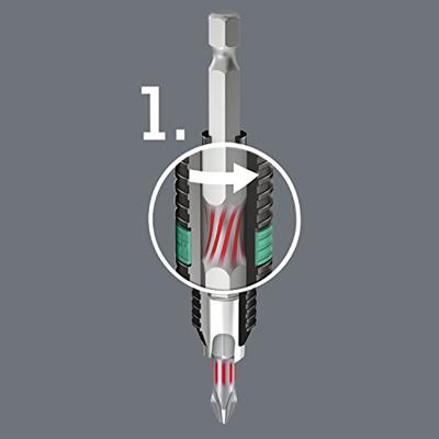 Wera 8757-9/BTZ Rapidaptor 05073418001 Bitset 10-delig Kruiskop Phillips, Kruiskop Pozidriv, Binnen-Torx Bitset
