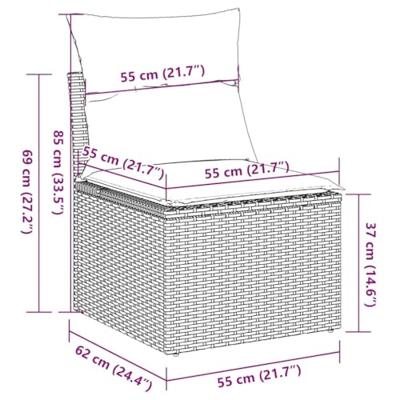 3-delige Loungeset met kussens poly rattan bruin 3-delige Loungeset met kussens poly rattan bruin
