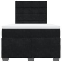 Boxspring met matras fluweel zwart 120x200 cm - thumbnail