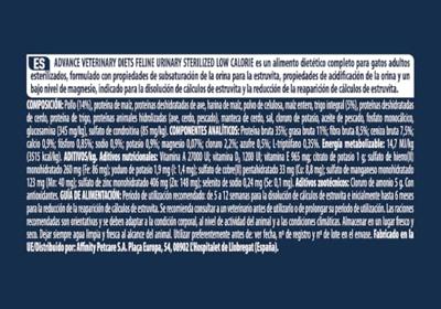 ADVANCE VETERINARY DIET CAT URINARY STERILIZED MINDER CALORIEËN - thumbnail