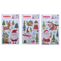 Raamsticker l24.5h35 cm groen/rood assorti kerst Decoris - Decoris - thumbnail