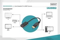Digitus DB-340415-002-S DisplayPort-kabel DisplayPort / HDMI Aansluitkabel DisplayPort-stekker, HDMI-A-bus 0.20 m Zwart Afgeschermd (dubbel), Afgeschermd - thumbnail