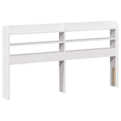 Bedframe met hoofdbord massief grenenhout wit 120x190 cm - thumbnail