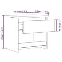 Nachtkastjes 2 st 40x30x39 cm bewerkt hout oud houtkleurig - thumbnail