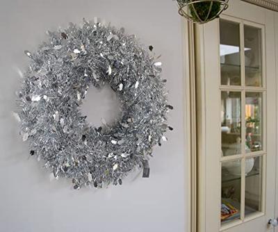 Kerstkrans Lametta Ø50cm Zilver Kerstkrans Lametta Ø50cm Zilver