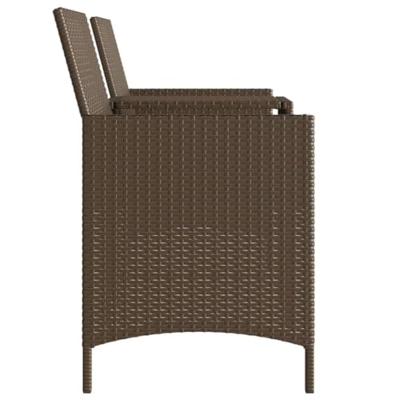 Tuinbank 2-zits met tafel en voetenbanken poly rattan bruin Tuinbank 2-zits met tafel en voetenbanken poly rattan bruin