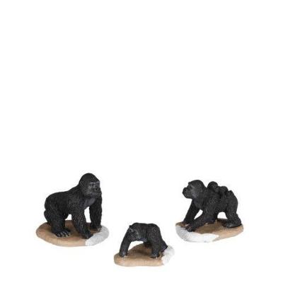 Gorilla family 3 stuks l6xb5xh5,5cm Kerst Luville - Luville Gorilla family 3 stuks l6xb5xh5,5cm Kerst Luville - Luville