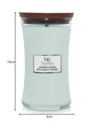WoodWick Geurkaars Large Sagewood & Seagrass - 18 cm / ø 10 cm - Geurkaars in Glas - Houten Lont - thumbnail
