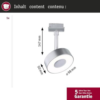 Paulmann Circle 230V-railsysteem lamp URail LED vast ingebouwd 5 W LED Chroom (mat)