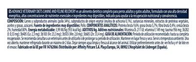 ADVANCE VETERINARY DIET DOG / CAT RECOVERY HERSTEL