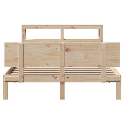 Bedframe met hoofdbord massief grenenhout 160x200 cm - thumbnail