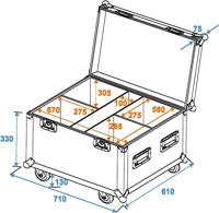 ROADINGER Flightcase 4x TMH-30/TMH-40/TMH-60 with wheels - thumbnail