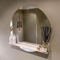 MONDIAZ SPOT spiegel rond 80cm met Spiegelplanchet kleur Rosee. - thumbnail