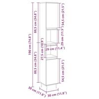 Badkamerkast 30x30x190 cm bewerkt hout sonoma eikenkleurig - thumbnail