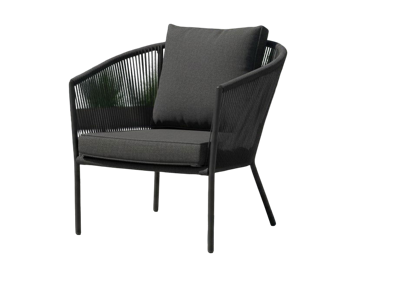 Reims lounge chair black alu/rope black Eurofar - Eurofar