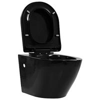 Hangend toilet randloos keramiek zwart - thumbnail