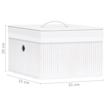 VidaXL Opbergboxen 4 st bamboe wit