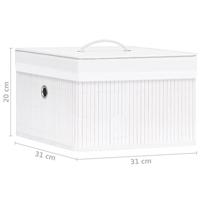 VidaXL Opbergboxen 4 st bamboe wit - thumbnail