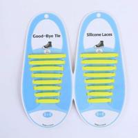 16 STKS/set Running no stropdas schoenveters Fashion Unisex atletische elastische siliconen schoenveters (geel) - thumbnail