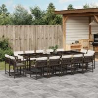 15-delige Tuinset met kussens poly rattan bruin - thumbnail