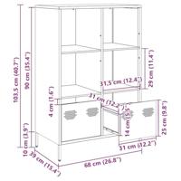 Hoge kast 68x39x103,5 cm staal roze - thumbnail