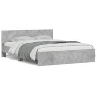 Bedframe met hoofdeinde betongrijs 140x200 cm - thumbnail