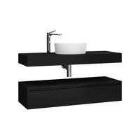 Onderkast BWS Lina met Wastafelblad 120x50cm Mat Zwart - thumbnail