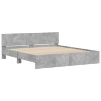 Bedframe met hoofdeinde betongrijs 160x200 cm - thumbnail