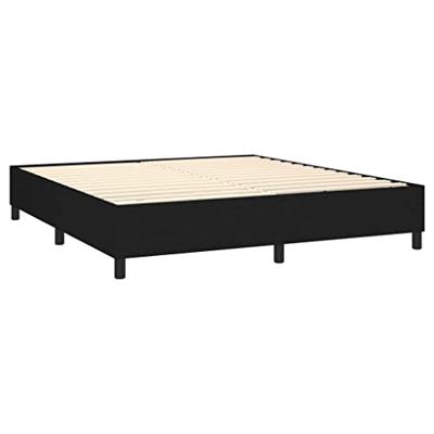 Boxspring met matras en LED stof zwart 180x200 cm