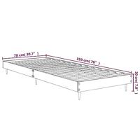 Bedframe bewerkt hout gerookt eikenkleurig 75x190 cm - thumbnail