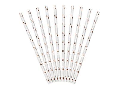 Papieren Rietjes Sterretjes Rosé Goud (10st)