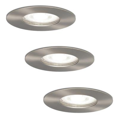 Set van 3 Bari LED inbouwspots - 4 Watt 345 Lumen - 6500K daglicht wit - GU10 - Dimbaar - Rond - IP64 Waterdicht - RVS - Voor binnen, buiten en badkamer Set van 3 Bari LED inbouwspots - 4 Watt 345 Lumen - 6500K daglicht wit - GU10 - Dimbaar - Rond - IP64 Waterdicht - RVS - Voor binnen, buiten en badkamer