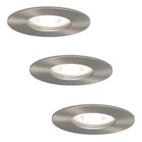 Set van 3 Bari LED inbouwspots - 4 Watt 345 Lumen - 6500K daglicht wit - GU10 - Dimbaar - Rond - IP64 Waterdicht - RVS - Voor binnen, buiten en badkamer - thumbnail