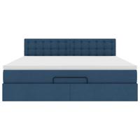Ottoman bed met matras 160x200cm stof blauw - thumbnail