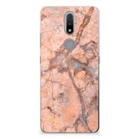 Nokia 2.4 | TPU | Siliconen hoesje | Marmer Oranje - thumbnail